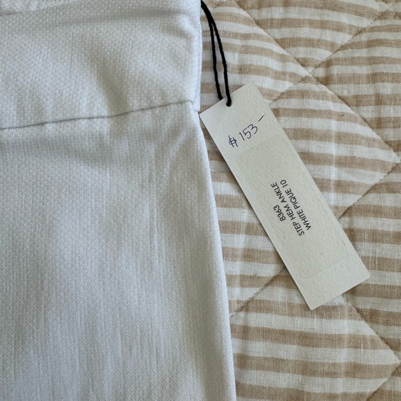 Estelle and Finn White Pique Stretch Step Hem Ankle Pants - Picture 4 of 10